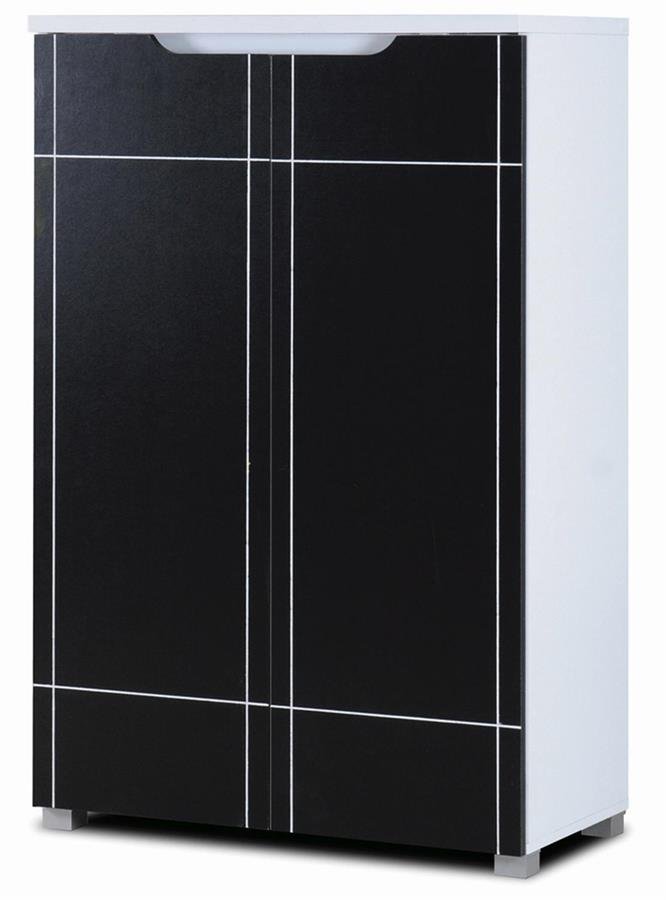 Arturo Arturo Draper 2 Door Shoe Cabinet (White/Black)(Big)