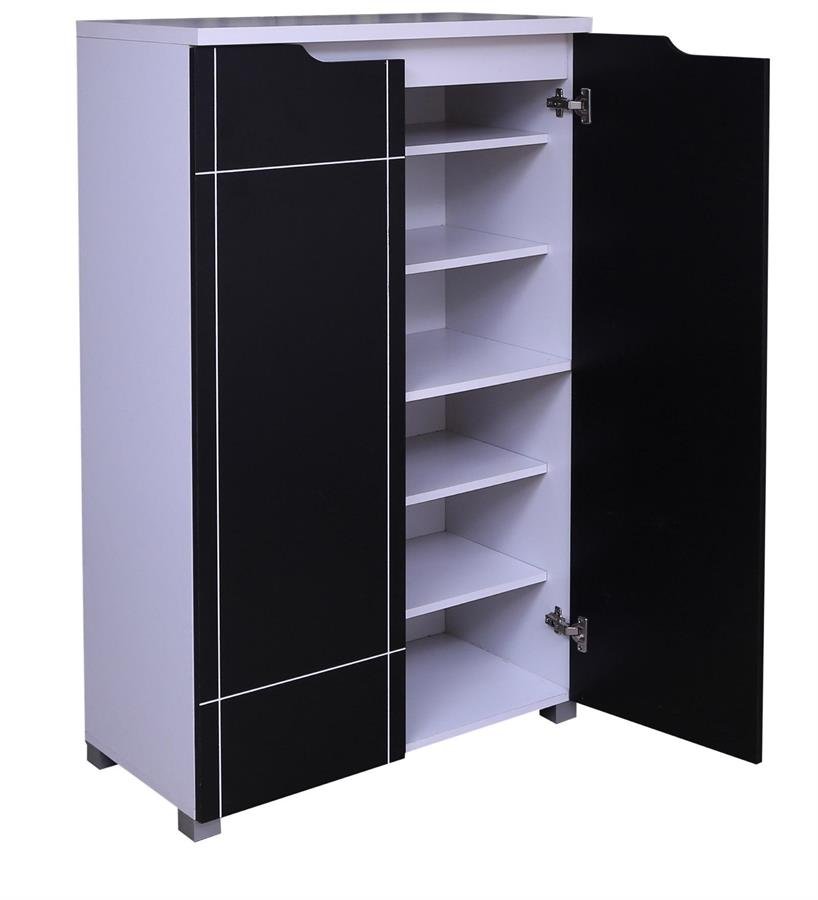 Arturo Arturo Draper 2 Door Shoe Cabinet (White/Black)(Big)