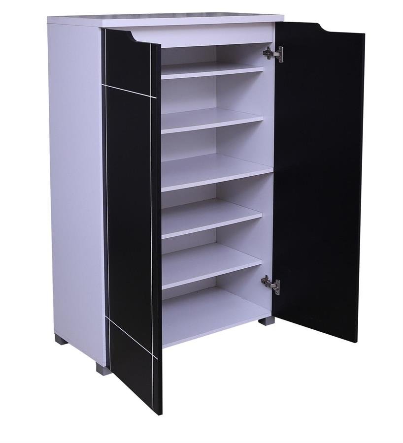 Arturo Arturo Draper 2 Door Shoe Cabinet (White/Black)(Big)