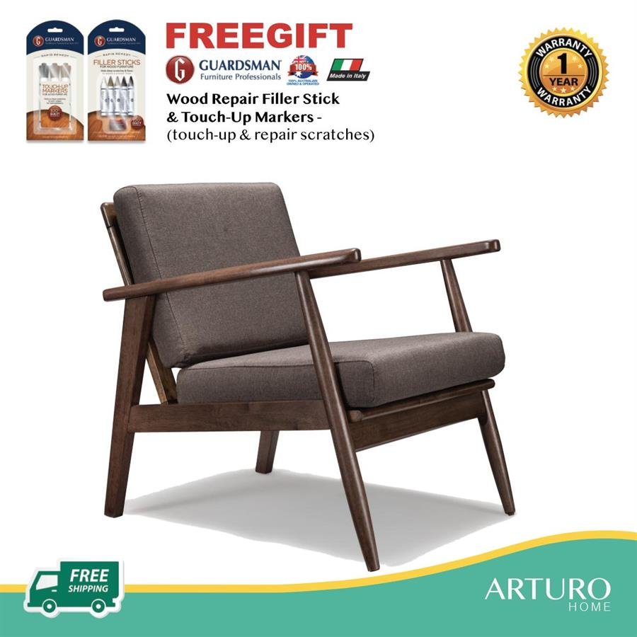 Arturo - Engan 1 Seater Sofa/ Sofa Set/ Arm Chair/ Fabric Sofa/ Solid Wood Sofa/ Mid-century/ Retro (FREE Shipping to West Malaysia)