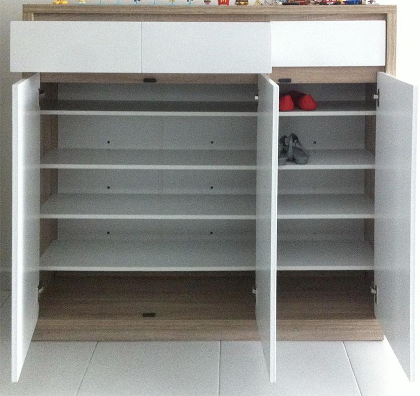 Arturo . - Alva 3 Door Shoe Cabinet with Drawer