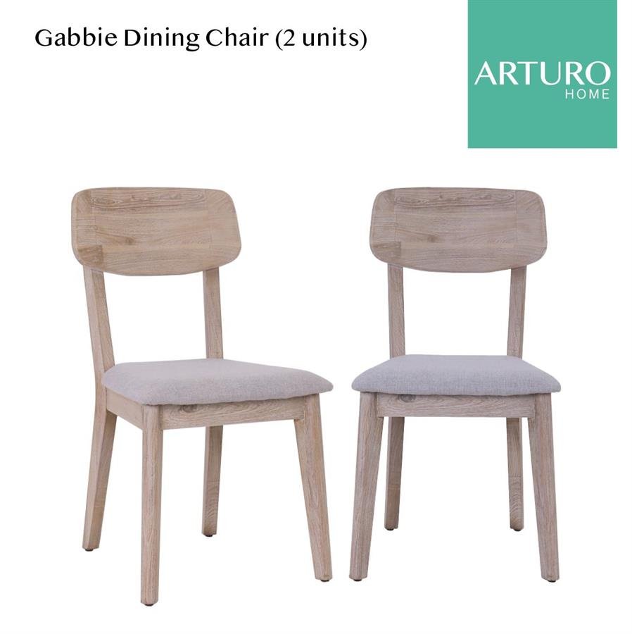 Arturo - Gabbie Dining Chair (Set of 2) Solid Wood Chair/ Fabric Chair (FREE Shipping to West Malaysia)