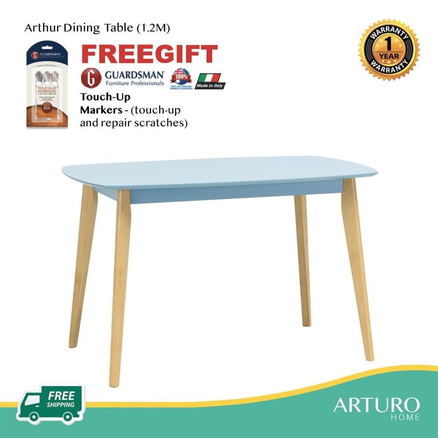 Arturo - Arthur Dining Table (1.2M) / Solid Wood Table/ Rectangle Table (FREE Shipping to West Malaysia)