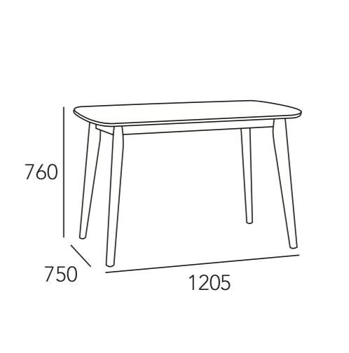 Arturo - Arthur Dining Table (1.2M) / Solid Wood Table/ Rectangle Table (FREE Shipping to West Malaysia)