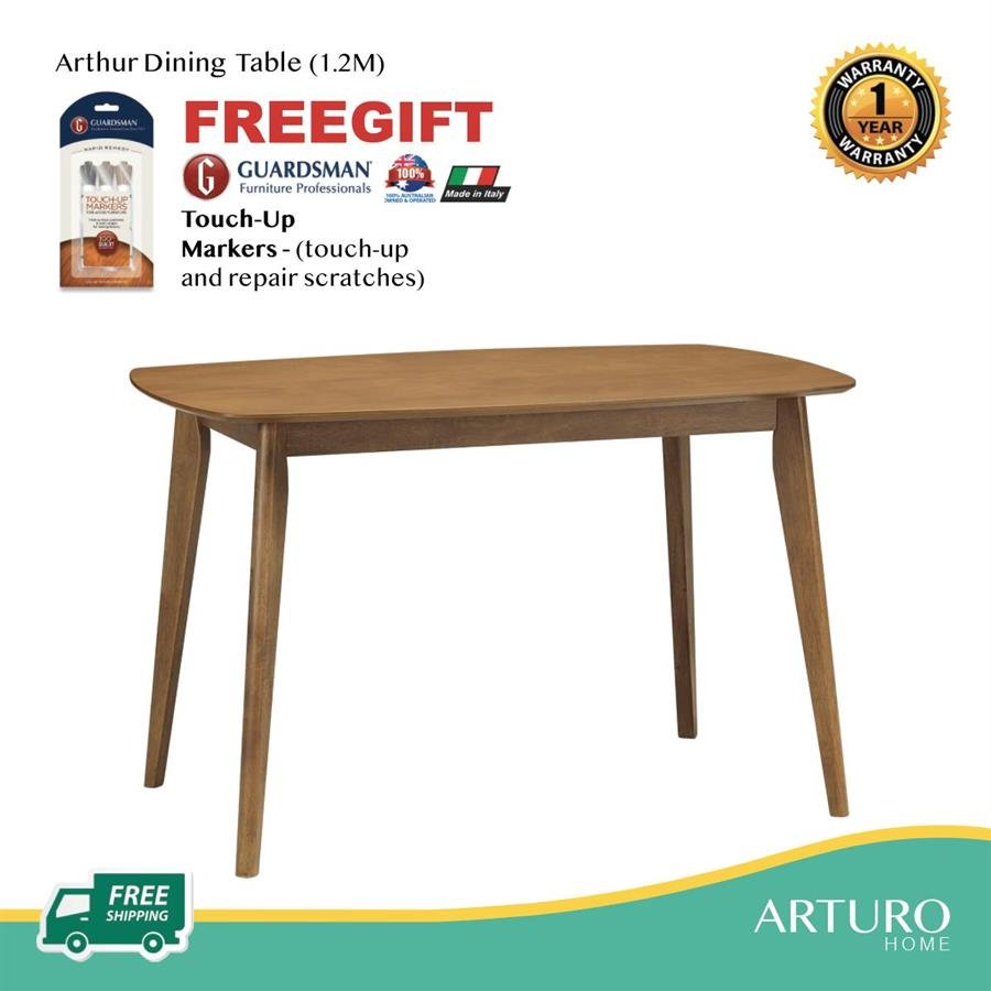 Arturo - Arthur Dining Table (1.2M) / Solid Wood Table/ Rectangle Table (FREE Shipping to West Malaysia)