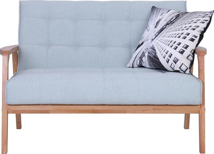 Arturo - Tucson 1 + 2 + 3 Seater Sofa Set / Solid Wood/ Black Synthetic Leather/ Blue Fabric Sofa/ Brown Fabric Sofa (Free Shipping to West Malaysia)
