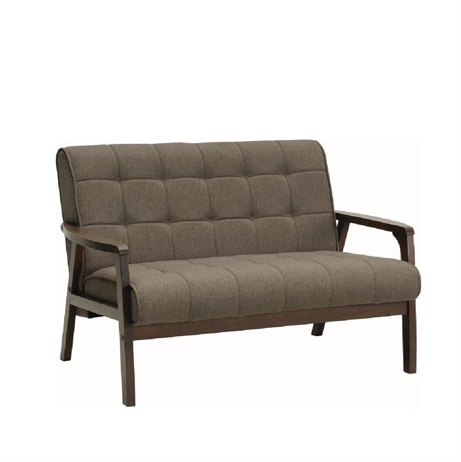 Arturo - Tucson 1 + 2 + 3 Seater Sofa Set / Solid Wood/ Black Synthetic Leather/ Blue Fabric Sofa/ Brown Fabric Sofa (Free Shipping to West Malaysia)
