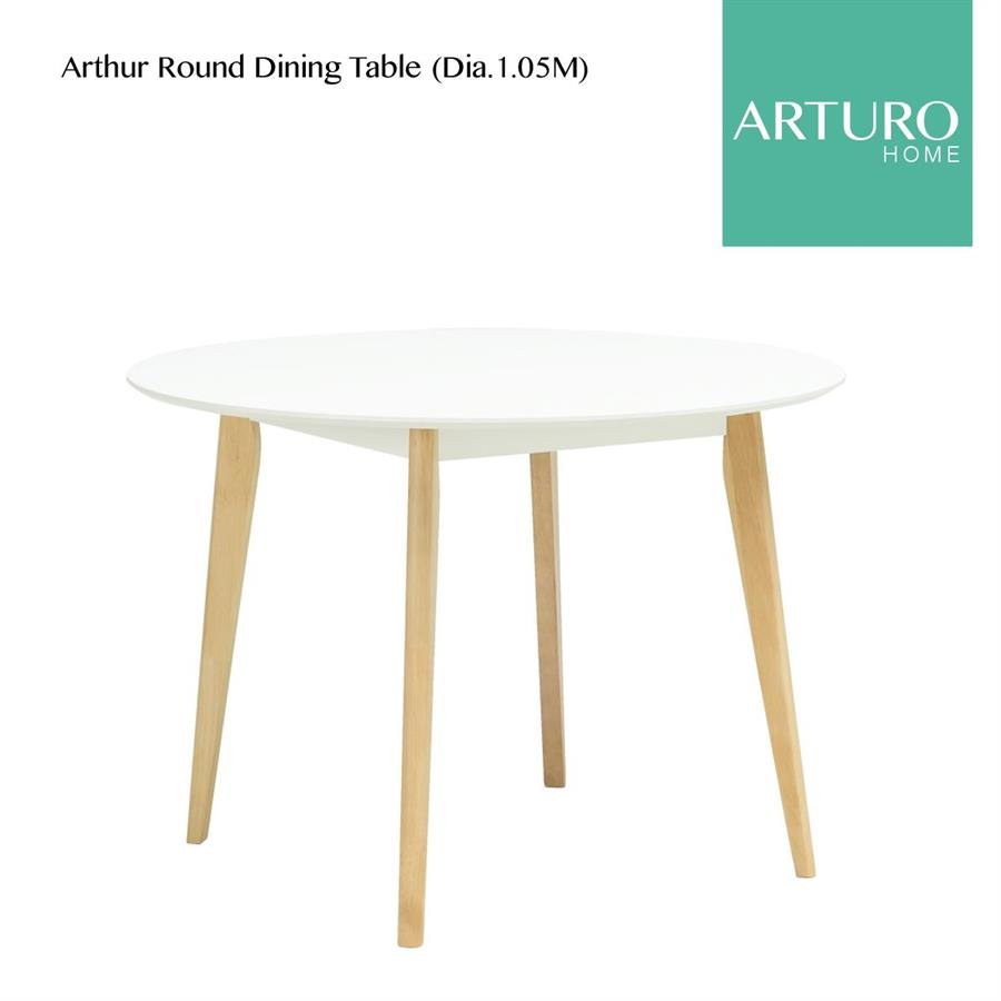 Arturo - Arthur Round Dining Table (1.05M)/ Solid Wood Table/ Round Table (FREE Shipping to West Malaysia)