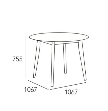 Arturo - Arthur Round Dining Table (1.05M)/ Solid Wood Table/ Round Table (FREE Shipping to West Malaysia)