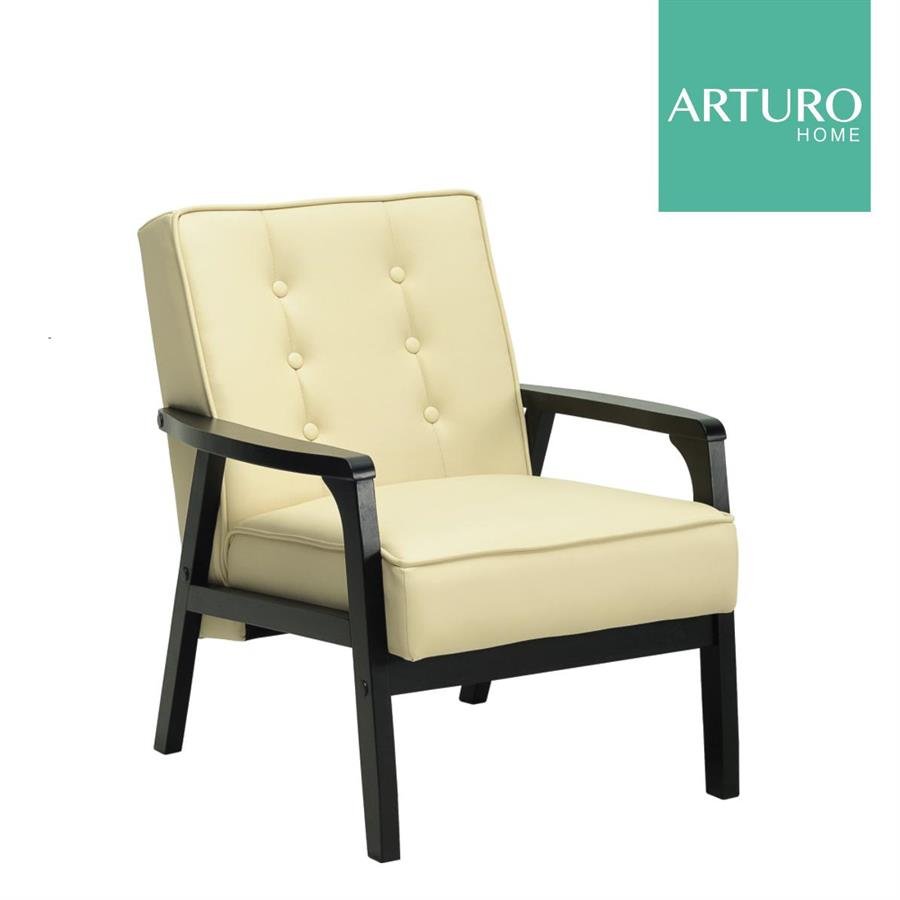 Arturo Taylor Sofa 1 seater sofa/ Arm Chair/ Black Sofa/ Solid Wood/ Synthetic Leather Sofa