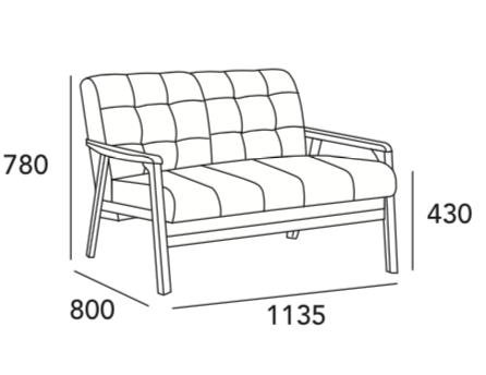 Arturo - Tucson 2 Seater Sofa/ Love Seat/ Solid Wood/ Black Synthetic Leather/ Blue Fabric Sofa/ Brown Fabric Sofa (Free Shipping to West Malaysia)