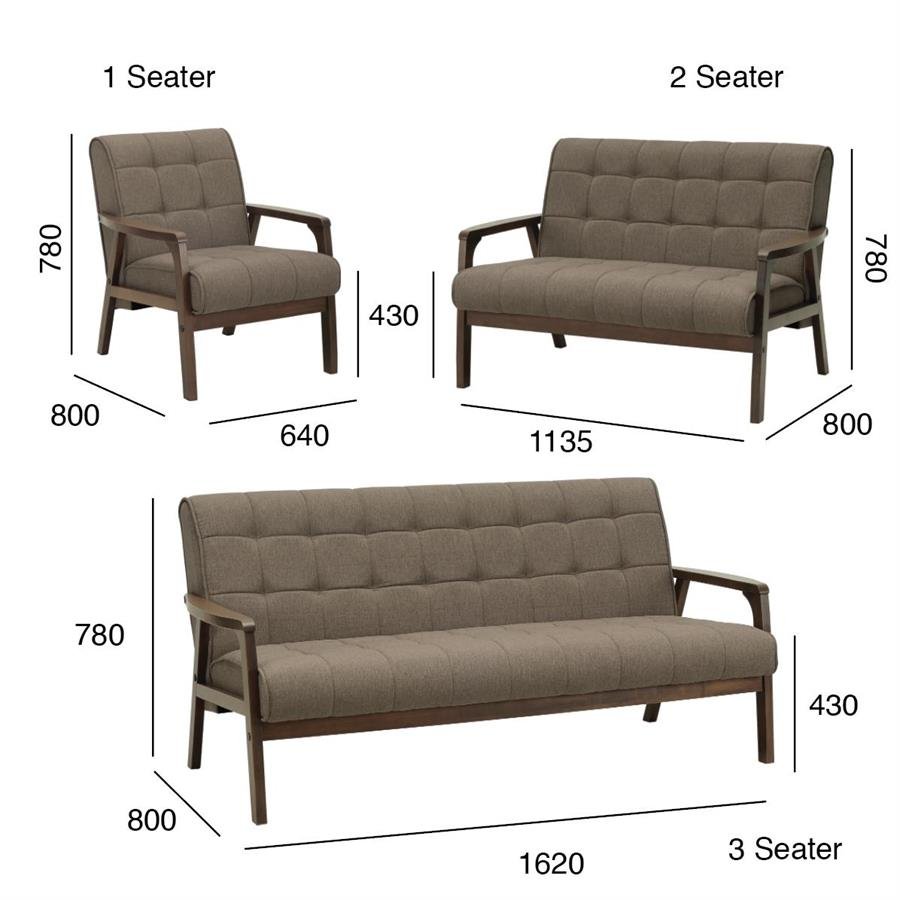 Arturo - Tucson 2 Seater Sofa/ Love Seat/ Solid Wood/ Black Synthetic Leather/ Blue Fabric Sofa/ Brown Fabric Sofa (Free Shipping to West Malaysia)