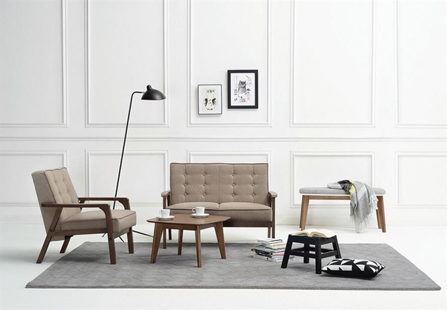 Arturo - Taylor 3 Seater Sofa/ Beige Sofa/ Solid Wood/ Synthetic Leather