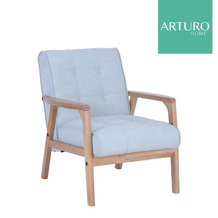 Arturo - Tucson 1 Seater Sofa/ Arm Chair/ Solid Wood/ Black Synthetic Leather/ Blue Fabric Sofa/ Brown Fabric Sofa (Free Shipping to West Malaysia)