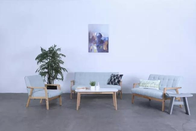 Arturo - Tucson 1 Seater Sofa/ Arm Chair/ Solid Wood/ Black Synthetic Leather/ Blue Fabric Sofa/ Brown Fabric Sofa (Free Shipping to West Malaysia)