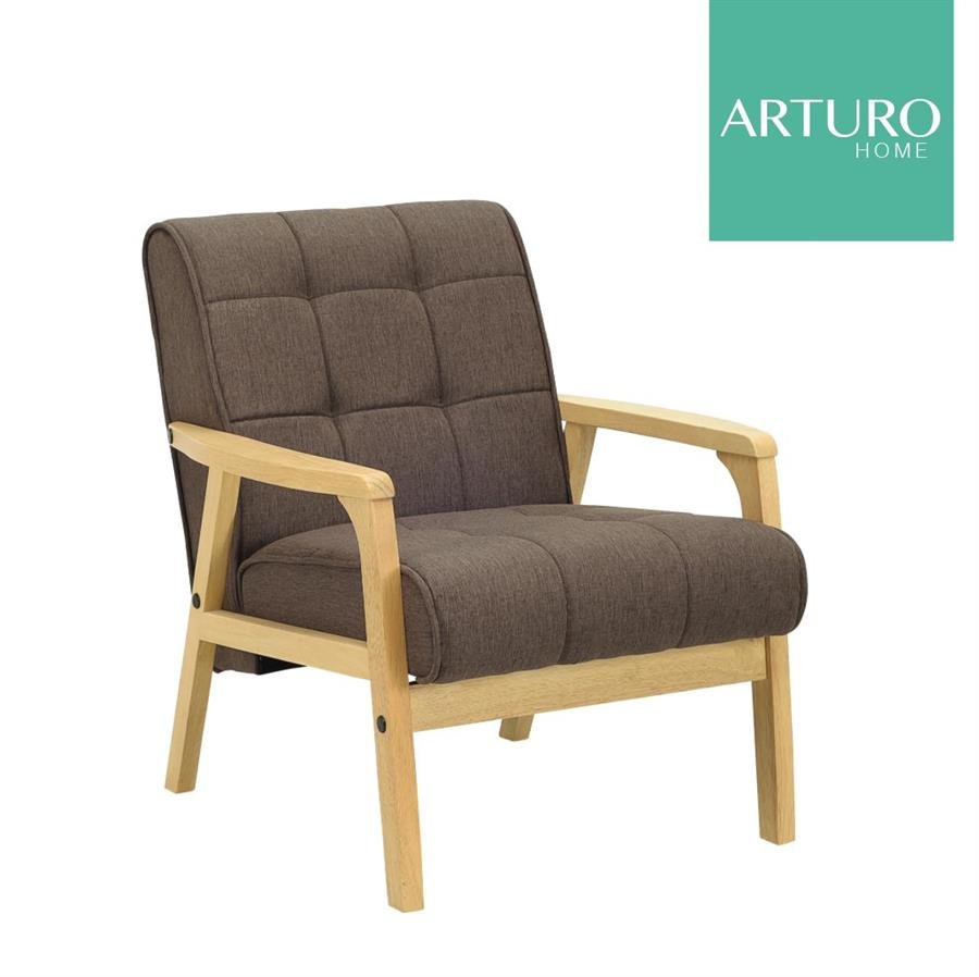 Arturo - Tucson 1 Seater Sofa/ Arm Chair/ Solid Wood/ Black Synthetic Leather/ Blue Fabric Sofa/ Brown Fabric Sofa (Free Shipping to West Malaysia)