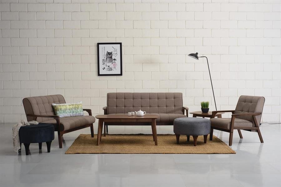 Arturo - Tucson 1 Seater Sofa/ Arm Chair/ Solid Wood/ Black Synthetic Leather/ Blue Fabric Sofa/ Brown Fabric Sofa (Free Shipping to West Malaysia)