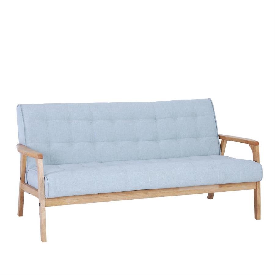 Arturo - Tucson 3 Seater Sofa/ Solid Wood/ Black Synthetic Leather/ Blue Fabric Sofa/ Brown Fabric Sofa (Free Shipping to West Malaysia)