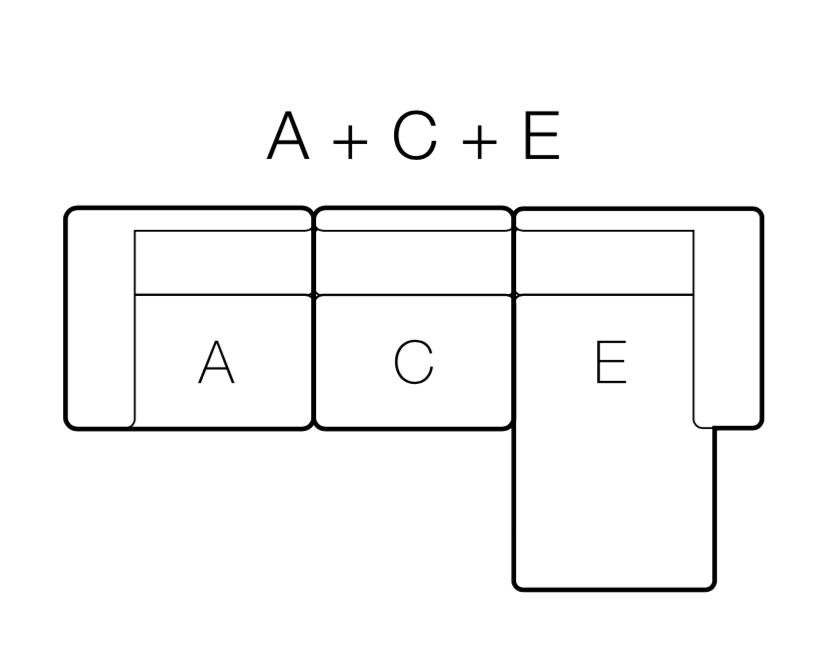 Arturo Luna L-Shaped Sofa (Chaise on left, base on seating position)