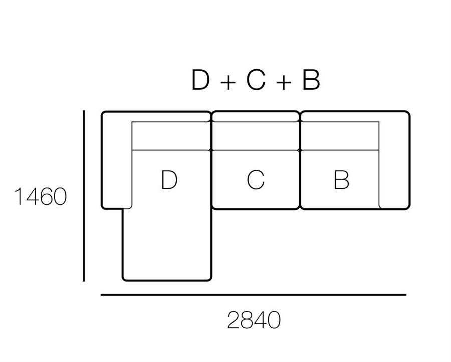 Arturo Luna L-Shaped Sofa (Chaise on left, base on seating position)