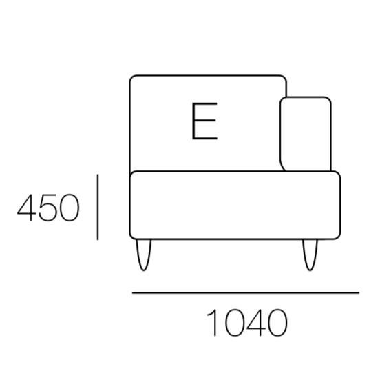 Arturo Luna L-Shaped Sofa (Chaise on left, base on seating position)