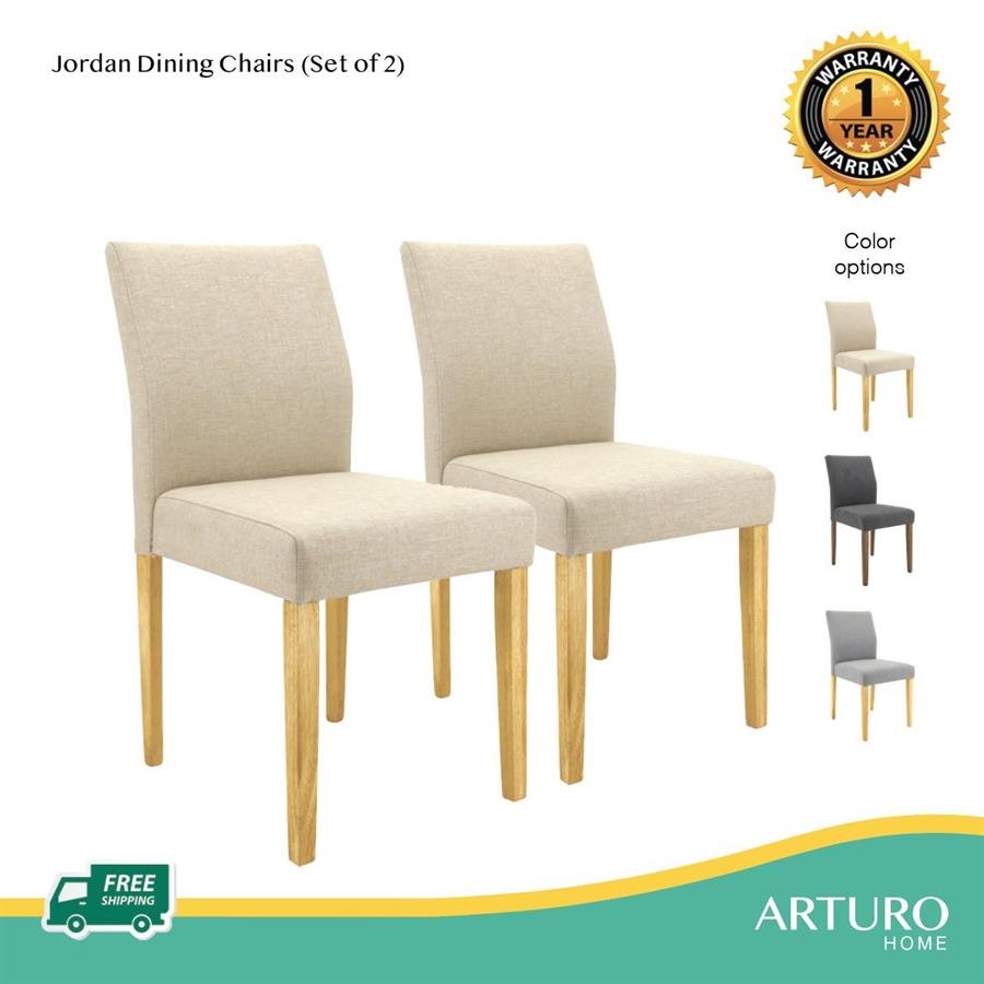 Arturo - Jordan Dining Chair (Set of 2)/ Fabric Chairs/ Solid Wood Chairs (FREE Shipping to West Malaysia)
