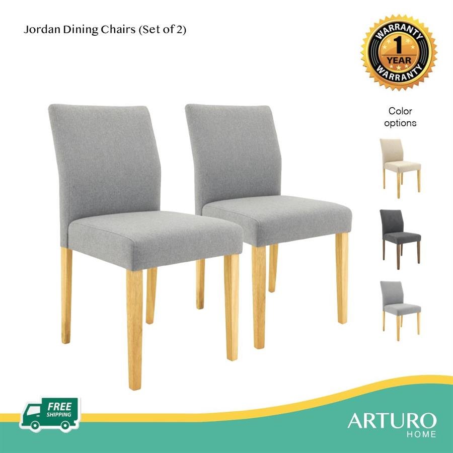 Arturo - Jordan Dining Chair (Set of 2)/ Fabric Chairs/ Solid Wood Chairs (FREE Shipping to West Malaysia)