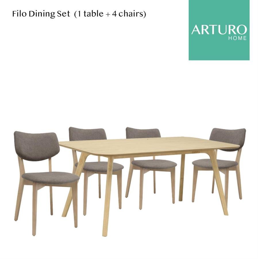 Arturo Filo Dining Set (1 Dining Table + 4 Dining Chairs)