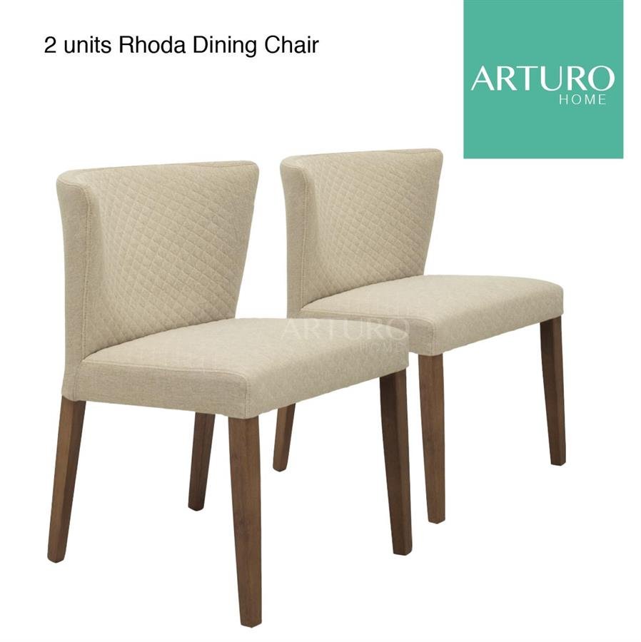Arturo - Rhoda Dining Chairs (Set of 2) Side Chair/ Fabric Chair/ Solid Wood Chair/ Blue Chair/ Black Chair/ Brown Chair (FREE Shipping to West Malaysia)