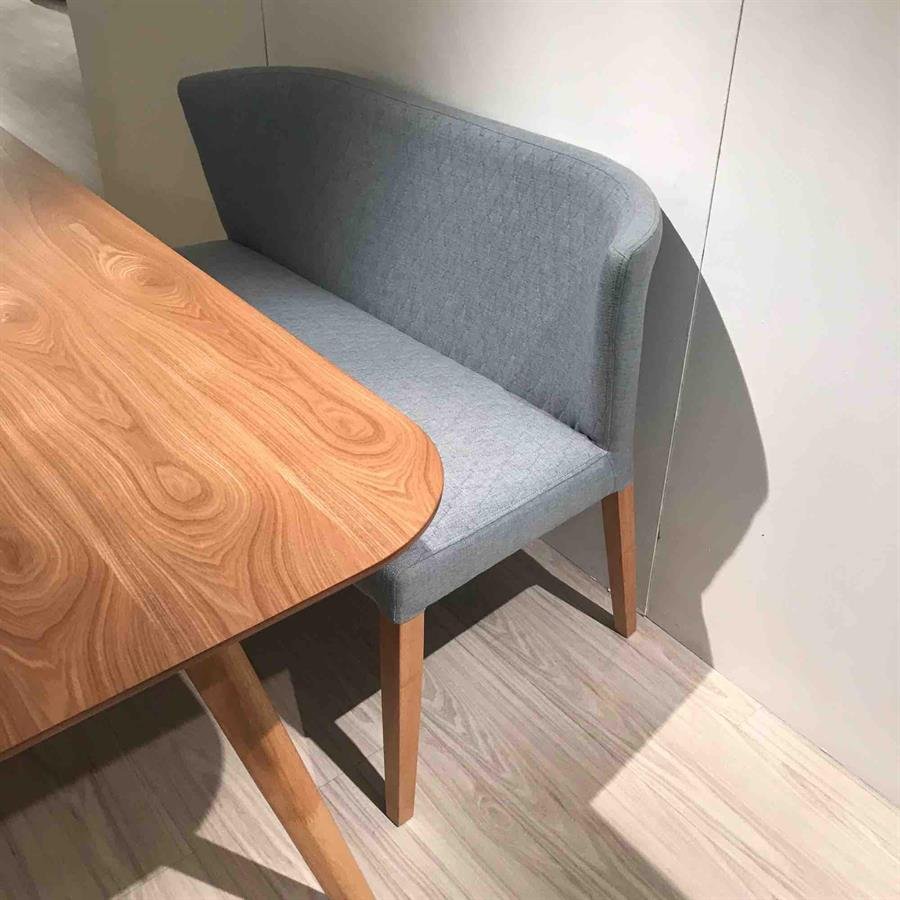 Arturo - Rhoda Dining Bench with Back Rest (1.1m)/  Solid Wood Bech/ Fabric Bench/ Blue Bench/ Black Bench/ Brown Bench (FREE Shipping to West Malaysia)