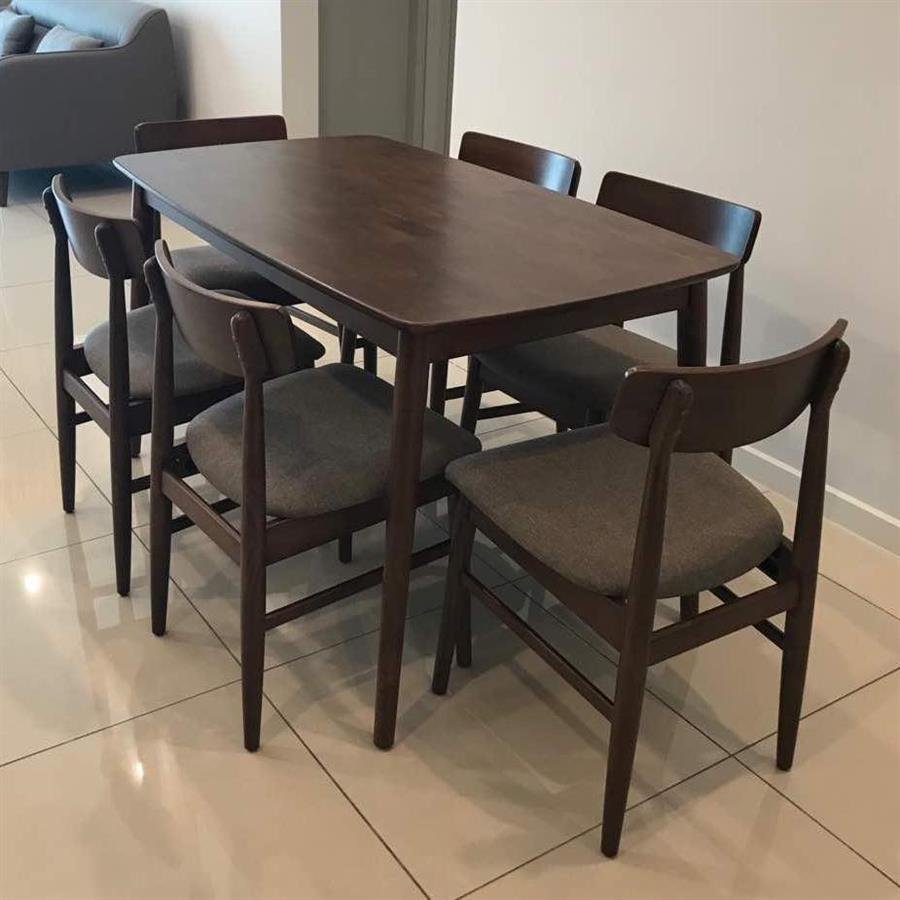 Arturo - Lucia + Seeta + Giorgio Dining Set/ Dining Table/ Dining Chairs/ Bench/ 4 seaters Dining Set/ Solid Wood (FREE Shipping to West Malaysia)