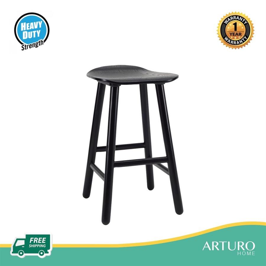 Arturo - Bono Counter Stool/ Counter Height Stool/ Solid Wood Stool/ Brown Stool/ Color Stool/ Curved Seating (FREE Shipping to West Malaysia)