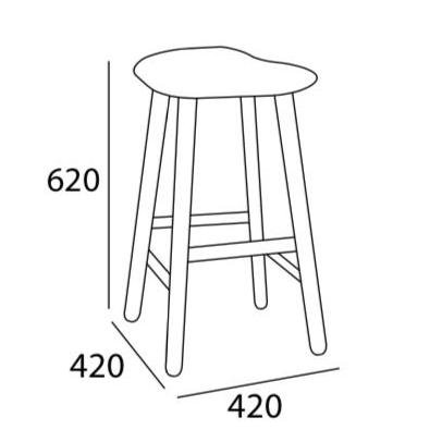 Arturo - Bono Counter Stool/ Counter Height Stool/ Solid Wood Stool/ Brown Stool/ Color Stool/ Curved Seating (FREE Shipping to West Malaysia)