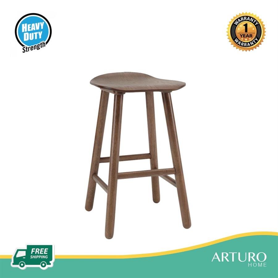 Arturo - Bono Counter Stool/ Counter Height Stool/ Solid Wood Stool/ Brown Stool/ Color Stool/ Curved Seating (FREE Shipping to West Malaysia)