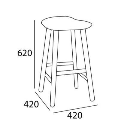 Arturo - Bono Counter Stool/ Counter Height Stool/ Solid Wood Stool/ Brown Stool/ Color Stool/ Curved Seating (FREE Shipping to West Malaysia)