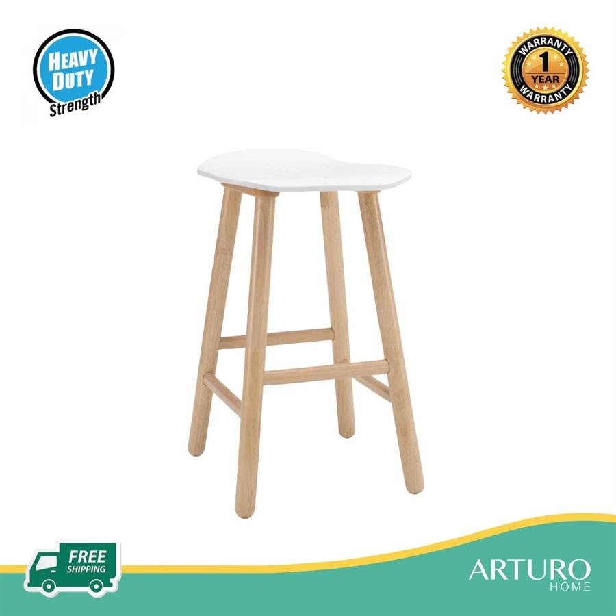 Arturo - Bono Counter Stool/ Counter Height Stool/ Solid Wood Stool/ Brown Stool/ Color Stool/ Curved Seating (FREE Shipping to West Malaysia)