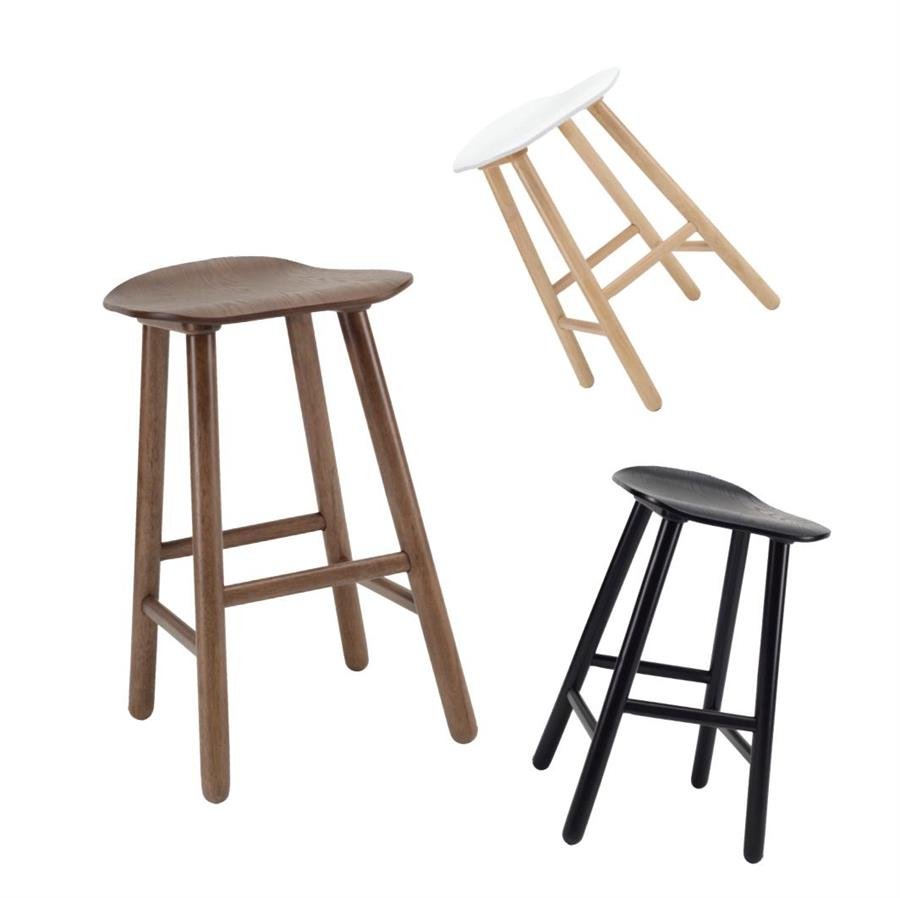 Arturo - Bono Counter Stool/ Counter Height Stool/ Solid Wood Stool/ Brown Stool/ Color Stool/ Curved Seating (FREE Shipping to West Malaysia)