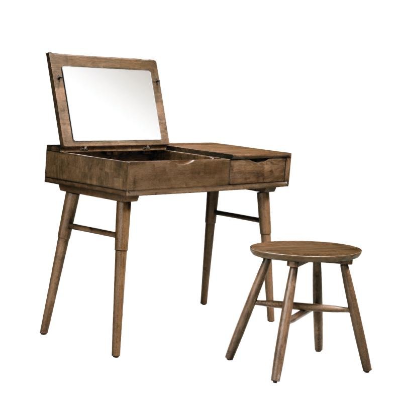 Arturo - Polly Dressing Table Set with Matching Stool and Retractable Mirror/ Vanity Table/ Make Up Table/ Solid Wood/ Mid-century Design/ Retro Design (FREE Shipping to West Malaysia)