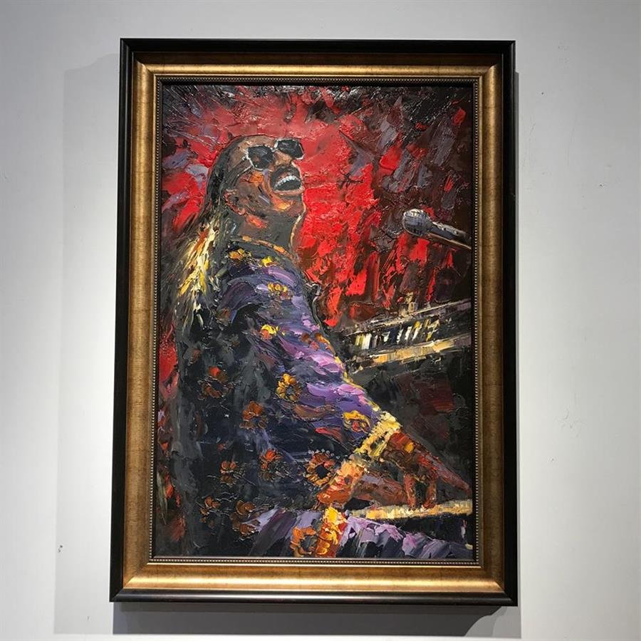 Arturo Oil Painting Stevie Wonder