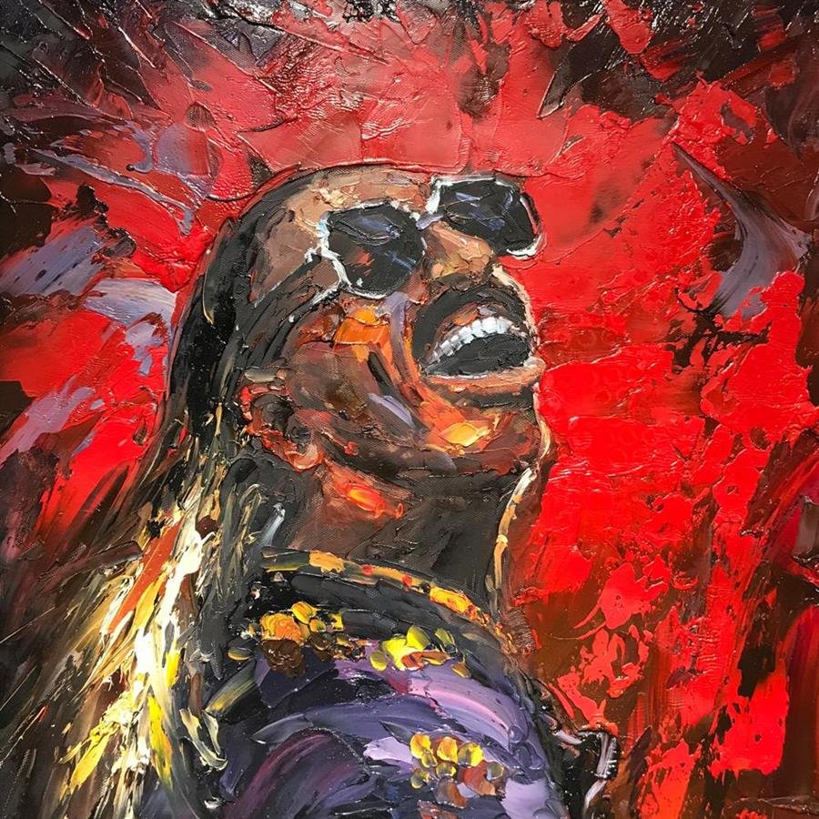 Arturo Oil Painting Stevie Wonder
