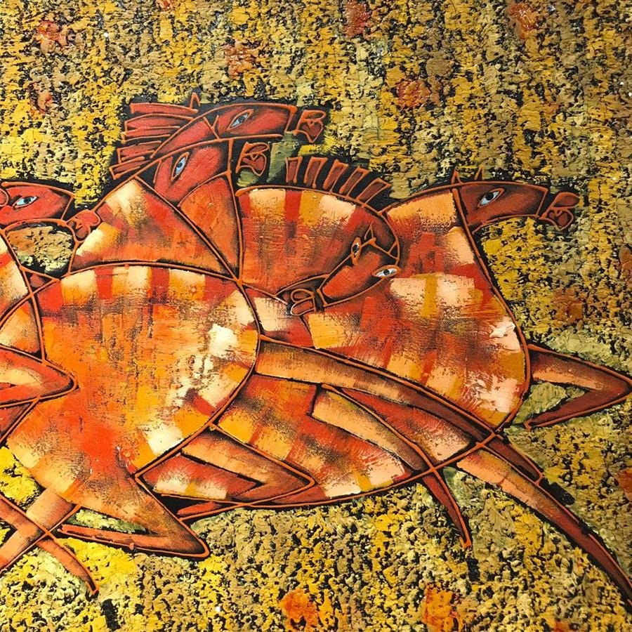 Arturo Oil Painting Abstract Horses