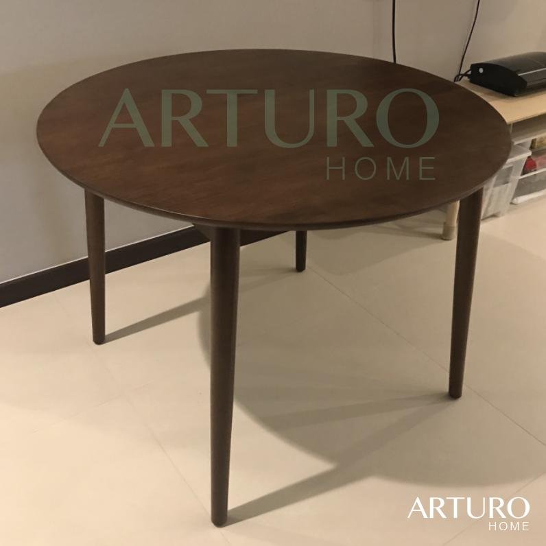 Arturo - Nellie + 4 Sila Dining Room Set/ Dining Set/ Round Table/ Solid Wood Table/ Solid Wood Chair (FREE Shipping to West Malaysia)