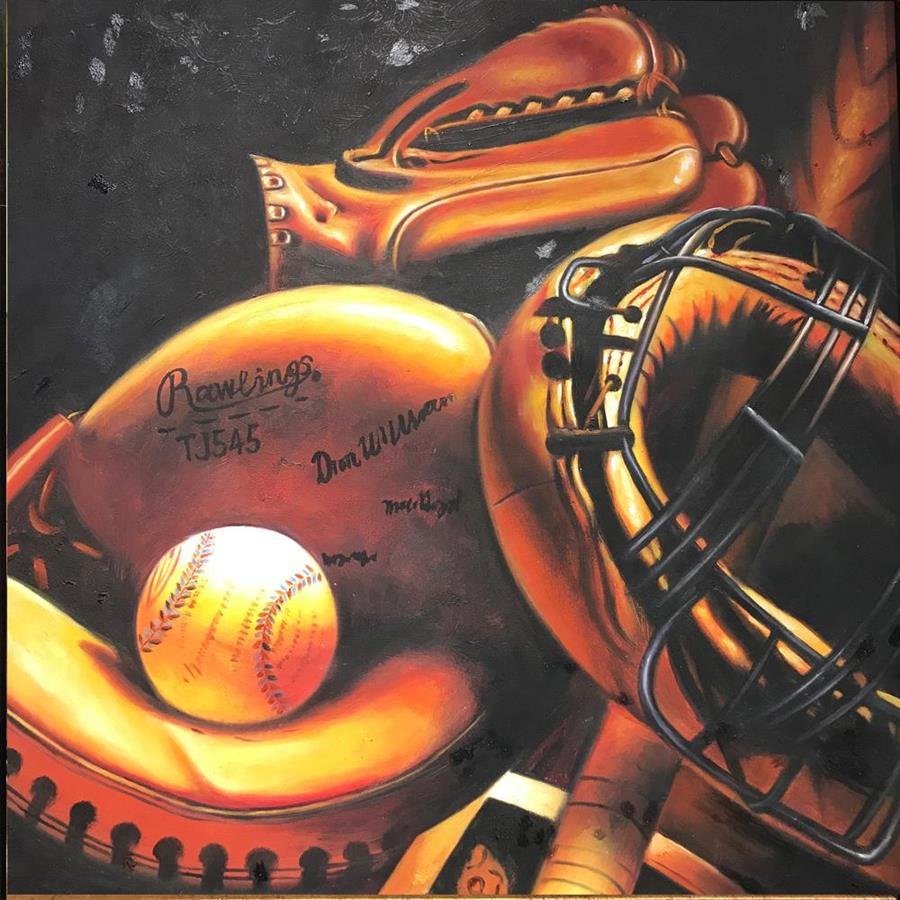 Arturo Oil Painting Baseball Memories