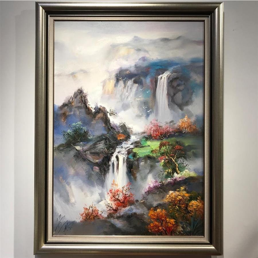 Arturo Oil Painting Ancient Waterfall