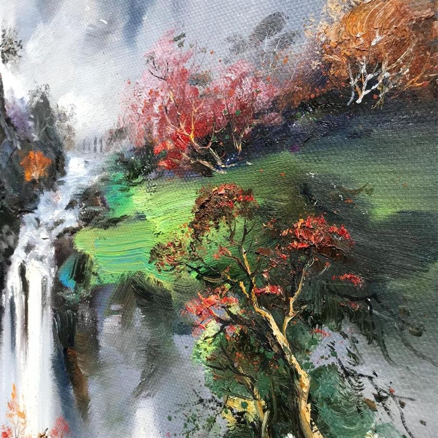 Arturo Oil Painting Ancient Waterfall