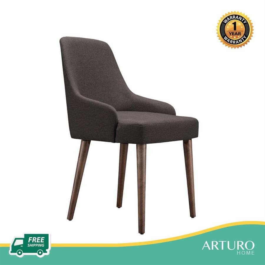 Arturo - Melanie Dining Chair/ Fabric Chair/ Arm Chair/ Dark Brown Chair/ Dining Chair with Arm Rest (FREE Shipping to West Malaysia)