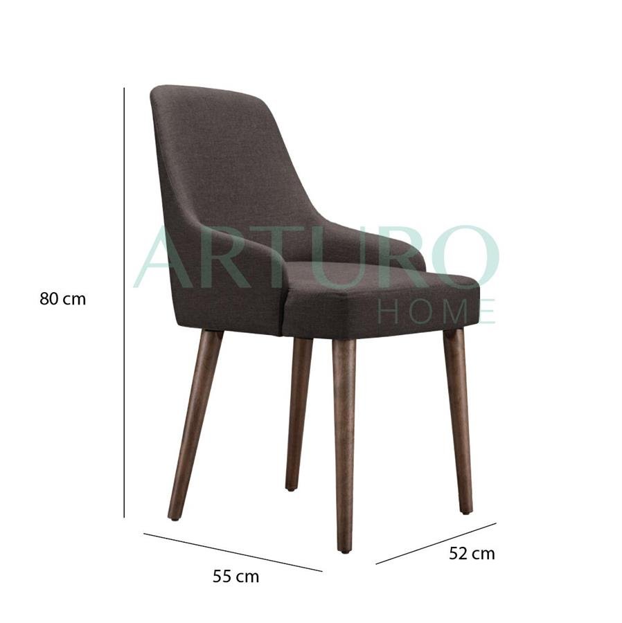 Arturo - Melanie Dining Chair/ Fabric Chair/ Arm Chair/ Dark Brown Chair/ Dining Chair with Arm Rest (FREE Shipping to West Malaysia)