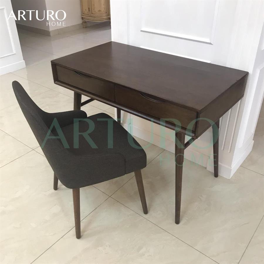 Arturo - Melanie Dining Chair/ Fabric Chair/ Arm Chair/ Dark Brown Chair/ Dining Chair with Arm Rest (FREE Shipping to West Malaysia)