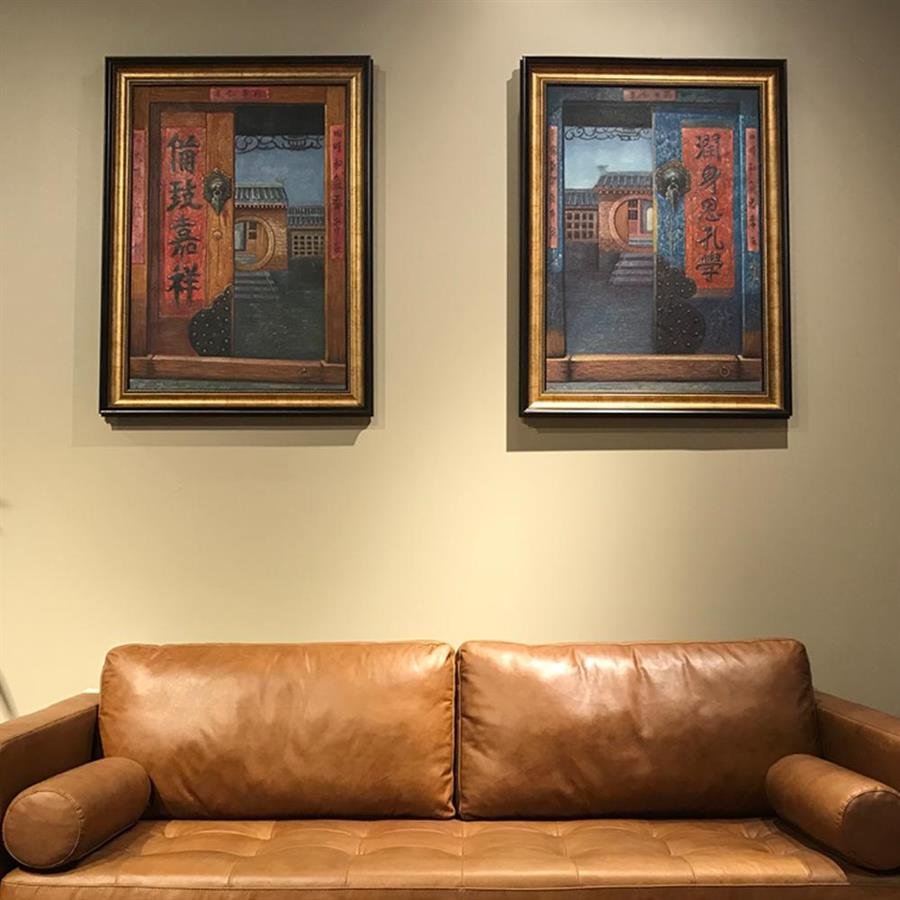 Arturo Oil Painting Oriental Gate (1 Pair)