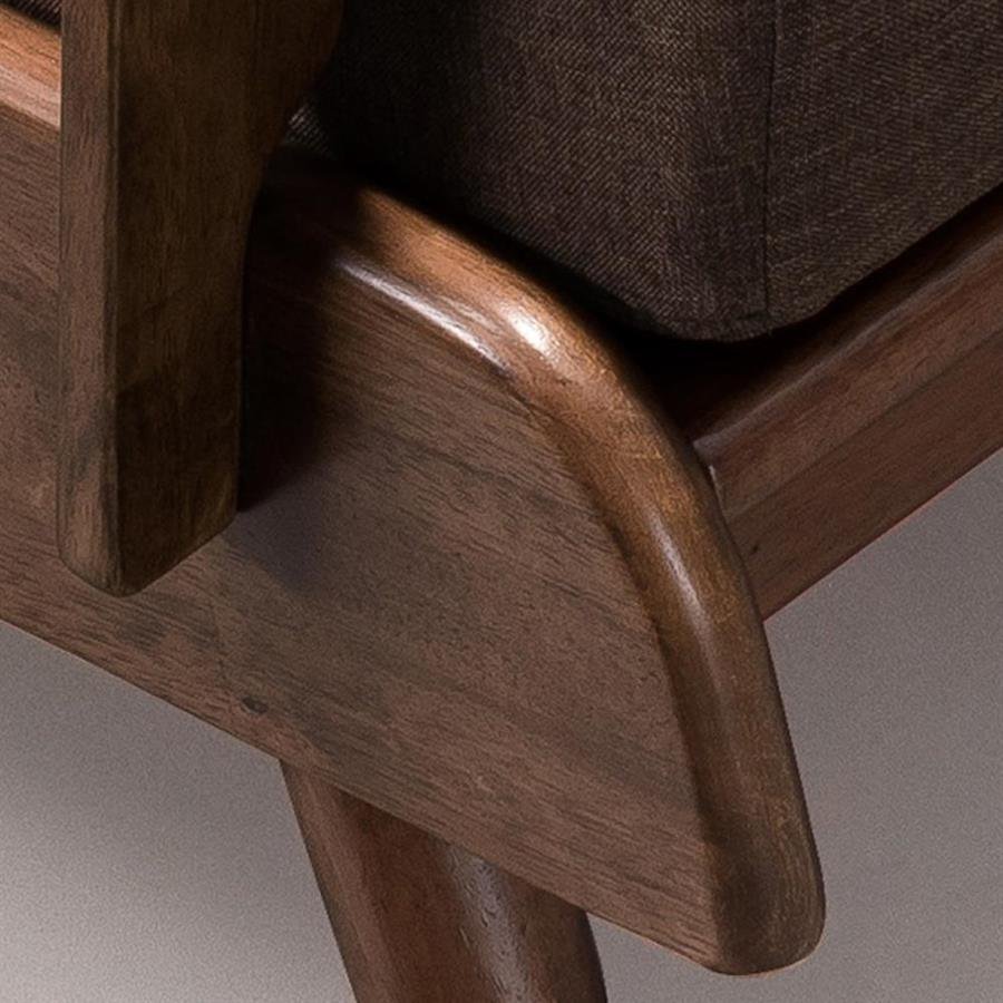 Arturo - Brendo 1 Seater Sofa/ Arm Chair/ Brown Fabric Sofa/ Mid-century Design/ Retro/ Solid Wood (FREE Shipping to West Malaysia